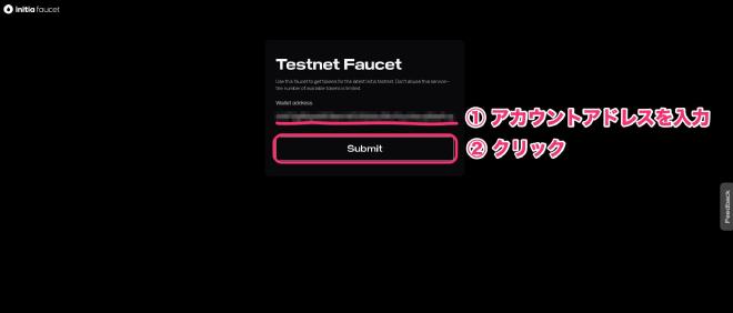 アドレスを入力してから下のSubmitボタンを押します。